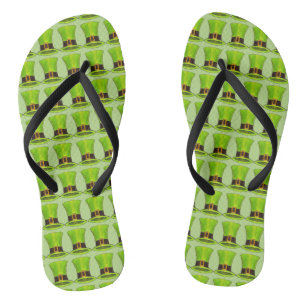 Green Leprechaun Hat St. Patricks Day Flip Flops Badesandalen