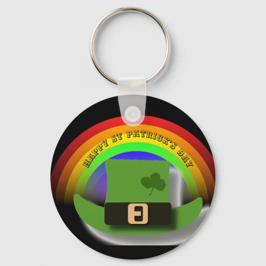 Green Leprechaun Hat St Patrick's Day Schlüsselanhänger (Vorderseite)