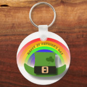 Green Leprechaun Hat St Patrick's Day Schlüsselanhänger (Rückseite)