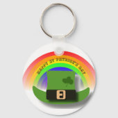 Green Leprechaun Hat St Patrick's Day Schlüsselanhänger (Rückseite)