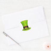 Green Leprechaun Top Hat Saint Patrick's Paddy Day Runder Aufkleber (Umschlag)