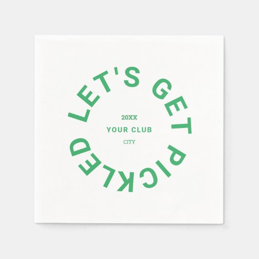 Green Let's Get Pickled Wappen Pickleball Serviette (Vorderseite)