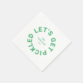 Green Let's Get Pickled Wappen Pickleball Serviette (Ecke)