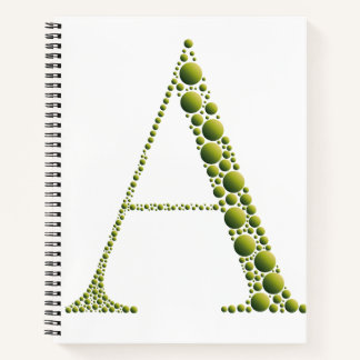 Green Letter A Journal – MinimalAesthetic Notebook Notizblock