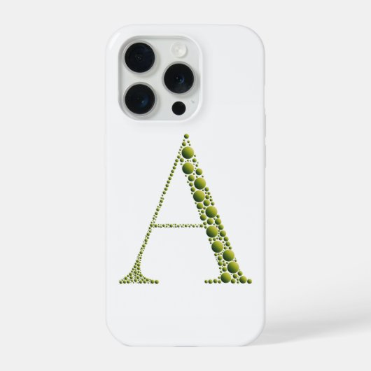 Green Letter A – Minimal Monogram Phone Case Desig iPhone Hülle (Rückseite)