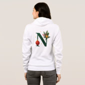 Green Letter N Festive Holiday Zip-Up Hoodie (Schwarz voll)