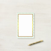 Green Liebe Gold Foil Muster Post-it Klebezettel (Auf Schreibtisch)