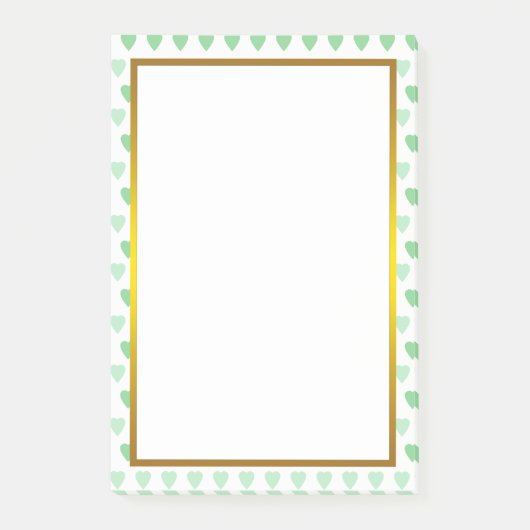 Green Liebe Gold Foil Muster Post-it Klebezettel (Vorderseite)