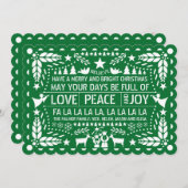 Green Liebe Peace Joy Papel Picado Weihnachten (Vorne/Hinten)