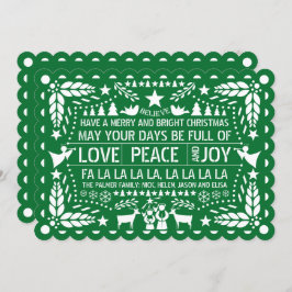Green Liebe Peace Joy Papel Picado Weihnachten