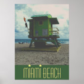 Green Lifeguard Tower Miami Beach Poster (Vorne)