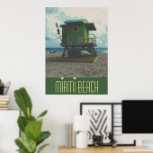 Green Lifeguard Tower Miami Beach Poster (Heimbüro)