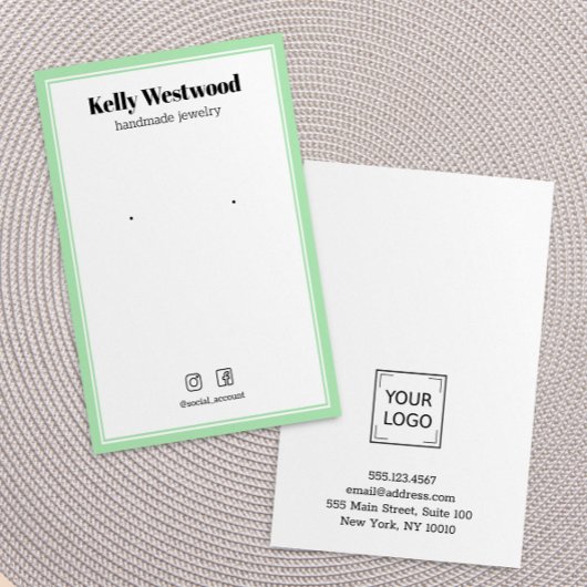 GREEN LIGHT EARRING DISPLAY LOGO SOCIAL ICON VISITENKARTE