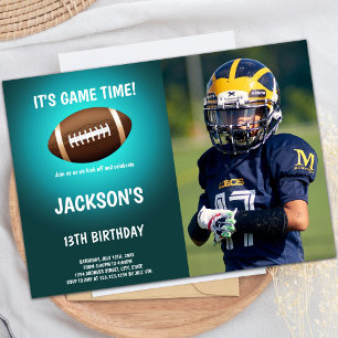 Green Light Football Birthday Einladungen Foto