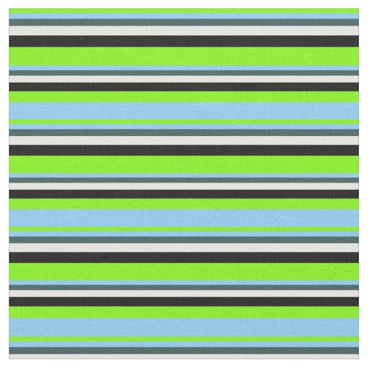 Green, Light Sky Blue, Grau, Mint Cream & Black Stoff (Nahaufnahme)