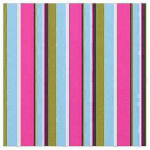 Green, Light Sky Blue, White, Deep Pink und Black Stoff