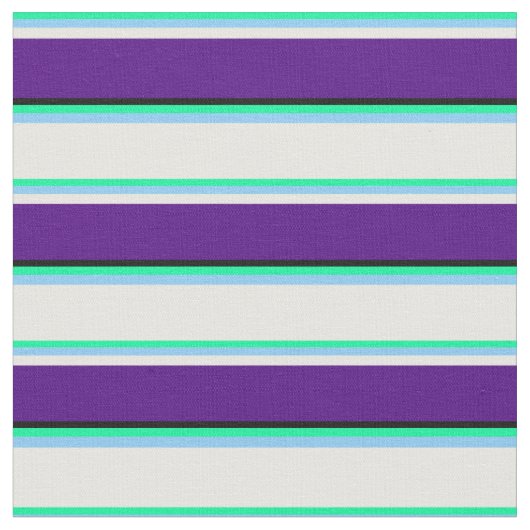 Green, Light Sky Blue, White, Indigo & Black Stoff (Nahaufnahme)