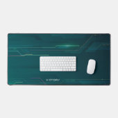 Green Light Tech Gaming Pattern Video Game Liebhab Schreibtischunterlage (Tastatur & Maus)