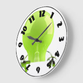 Green Lightbulb Clock Große Wanduhr (Winkel)