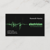Green Lightning Electrical Strike Electrician Visitenkarte (Vorderseite)