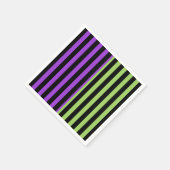 Green Lila & Black Halloween Strip Party Serviette (Ecke)