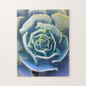 Green Lila Blue Cactus Elegantes Nah-Up-Foto Puzzle (Vertikal)