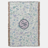 Green Lila Blue Liebe Hearts Decke (Vorderseite Vertikal)