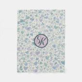 Green Lila Blue Liebe Hearts Fleece Blanket (Vorderseite)