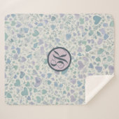 Green Lila Blue Liebe Hearts Sherpadecke (Vorderseite (Horizontal))