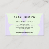 Green Lila Butterfly Silhouette Visitenkarte (Rückseite)