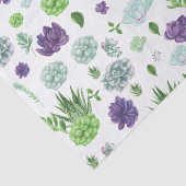 Green & Lila Cacti Muster Seidenpapier (Ausschnitt)