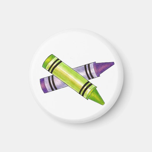 Green Lila Crayons Art Teacher Artist Magnet (Vorne)