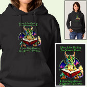 Green Lila Dragon Warning Book Voice Hoodie