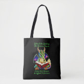 Green Lila Dragon Warning Book Voice Tasche (Vorderseite)