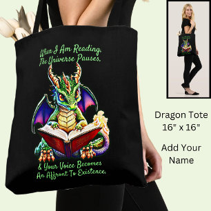 Green Lila Dragon Warning Book Voice Tasche