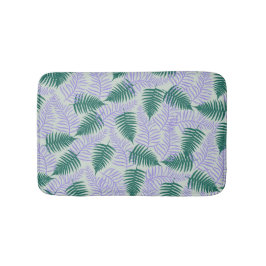 Green Lila Fern Blätter Retro 70er Blume Muster Badematte
