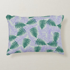 Green Lila Fern Blätter Retro 70er Blume Muster Dekokissen