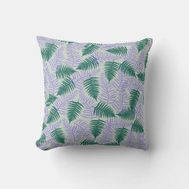 Green Lila Fern Blätter Retro 70er Blume Muster Kissen
