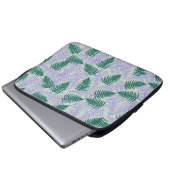 Green Lila Fern Blätter Retro 70er Blume Muster Laptopschutzhülle (Vorne Knopf)