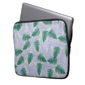 Green Lila Fern Blätter Retro 70er Blume Muster Laptopschutzhülle (Vorderseite Links)