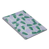 Green Lila Fern Blätter Retro 70er Blume Muster Notizblock (Rechte Seite)