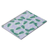 Green Lila Fern Blätter Retro 70er Blume Muster Notizblock (Linke Seite)
