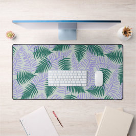 Green Lila Fern Blätter Retro 70er Blume Muster Schreibtischunterlage