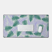 Green Lila Fern Blätter Retro 70er Blume Muster Schreibtischunterlage (Tastatur & Maus)
