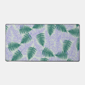 Green Lila Fern Blätter Retro 70er Blume Muster Schreibtischunterlage (Vorderseite)