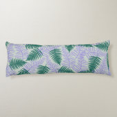 Green Lila Fern Blätter Retro 70er Blume Muster Seitenschläferkissen (Rückseite)