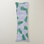 Green Lila Fern Blätter Retro 70er Blume Muster Seitenschläferkissen (Vorderseite Vertikal)