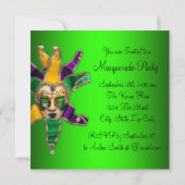 Green Lila Gold Masquerade Party Einladungen (Rückseite)