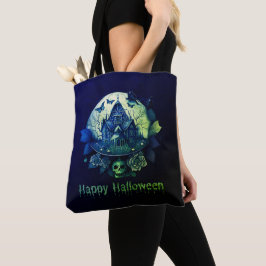 Green Lila Gothic Spuk House Happy Halloween Tasche
