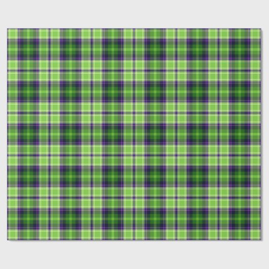 Green Lila Kariert Gingham Pattern Geschenkpapier (Flach)
